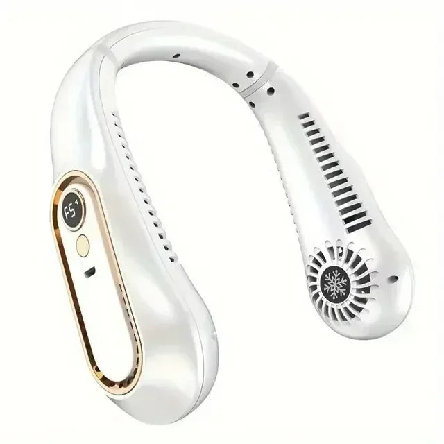 Bladeless Neck Fan - Portable Hands-Free Cooler with Digital Display, 5 Wind Modes, USB Rechargeable for Summer Use